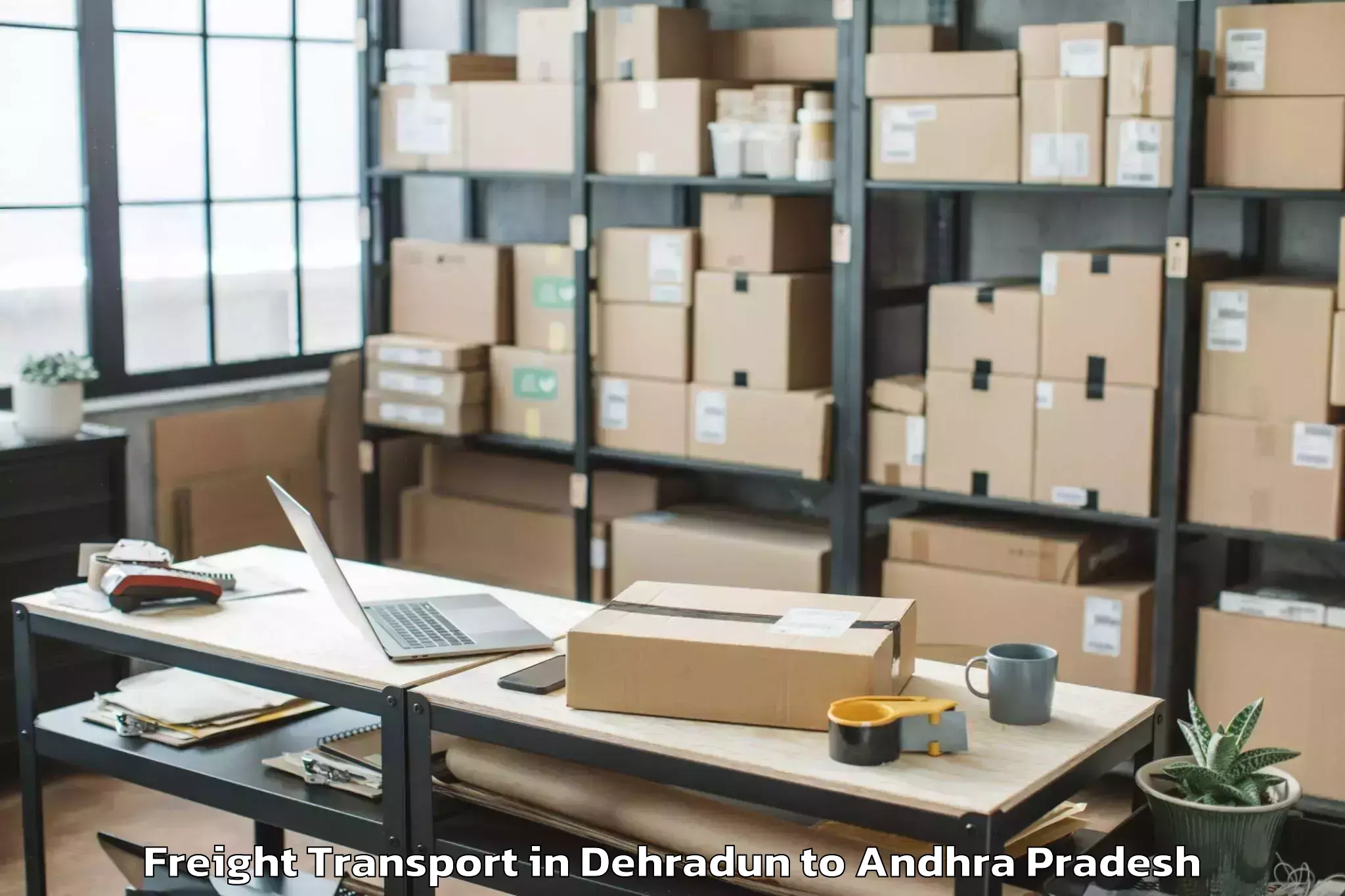 Trusted Dehradun to Vissannapeta Freight Transport